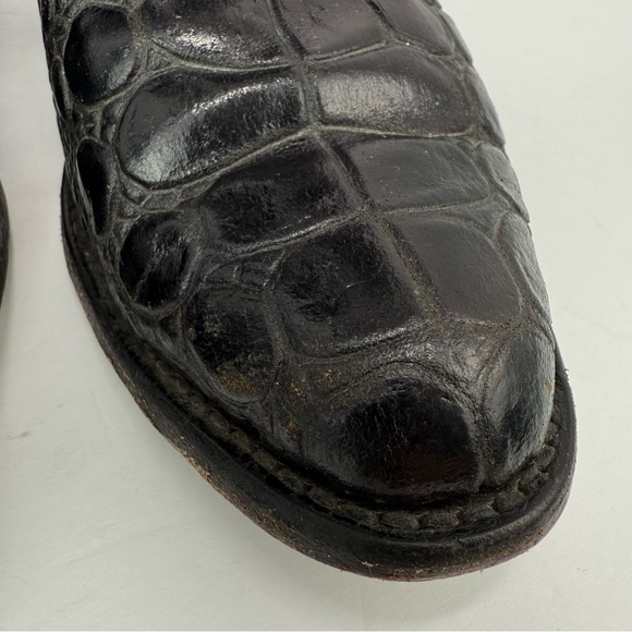 Veari Buitre size 9.5 Men’s Black Alligator Genuine Leather Cowboy Western Boots - Picture 4 of 15